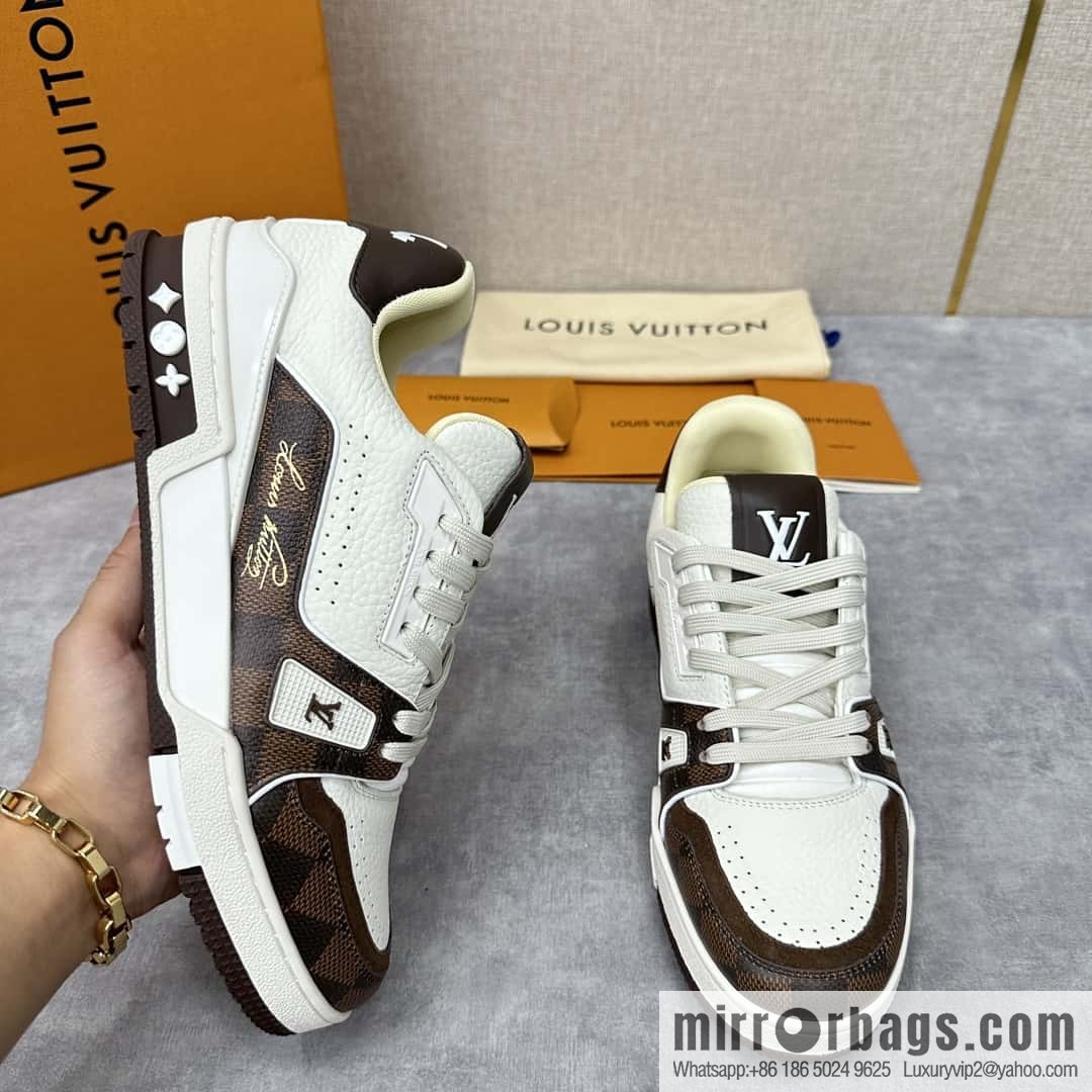 ππL new TRAINER checkerboard sports shoes series 1ACV5R LV TRAINER sports shoes
