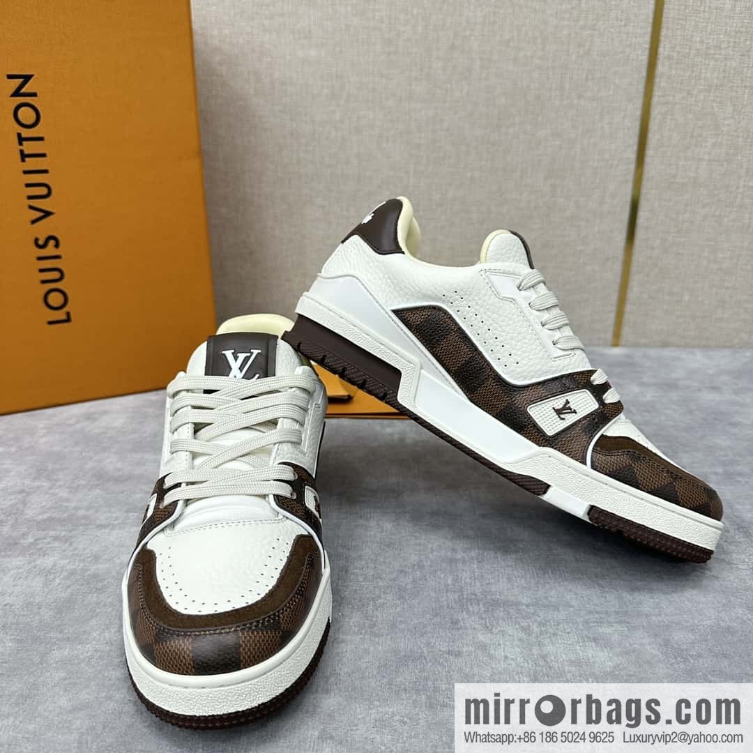 ππL new TRAINER checkerboard sports shoes series 1ACV5R LV TRAINER sports shoes