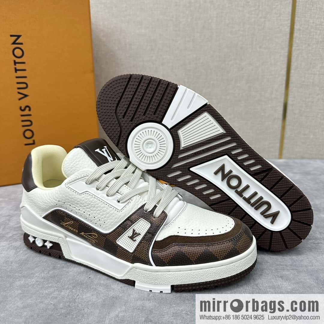 ππL new TRAINER checkerboard sports shoes series 1ACV5R LV TRAINER sports shoes