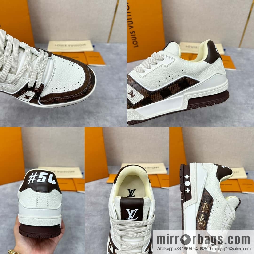 ππL new TRAINER checkerboard sports shoes series 1ACV5R LV TRAINER sports shoes
