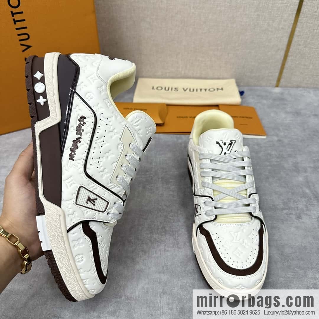 ππL new TRAINER checkerboard sports shoes series 1ACR5K LV TRAINER sports shoes