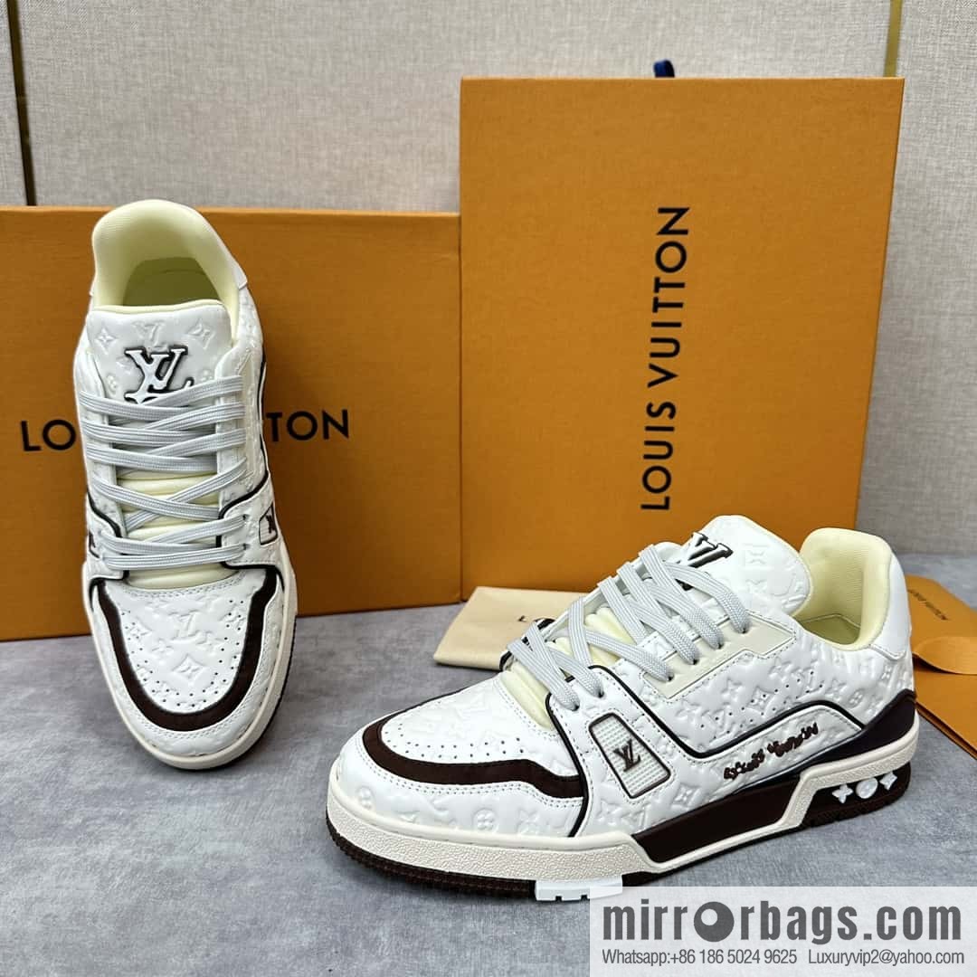 ππL new TRAINER checkerboard sports shoes series 1ACR5K LV TRAINER sports shoes