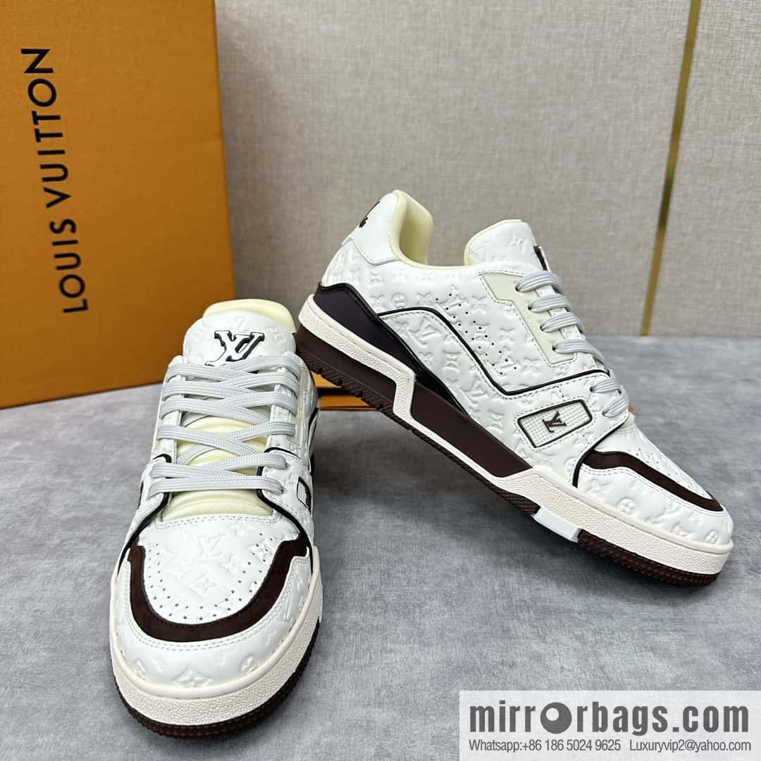 ππL new TRAINER checkerboard sports shoes series 1ACR5K LV TRAINER sports shoes