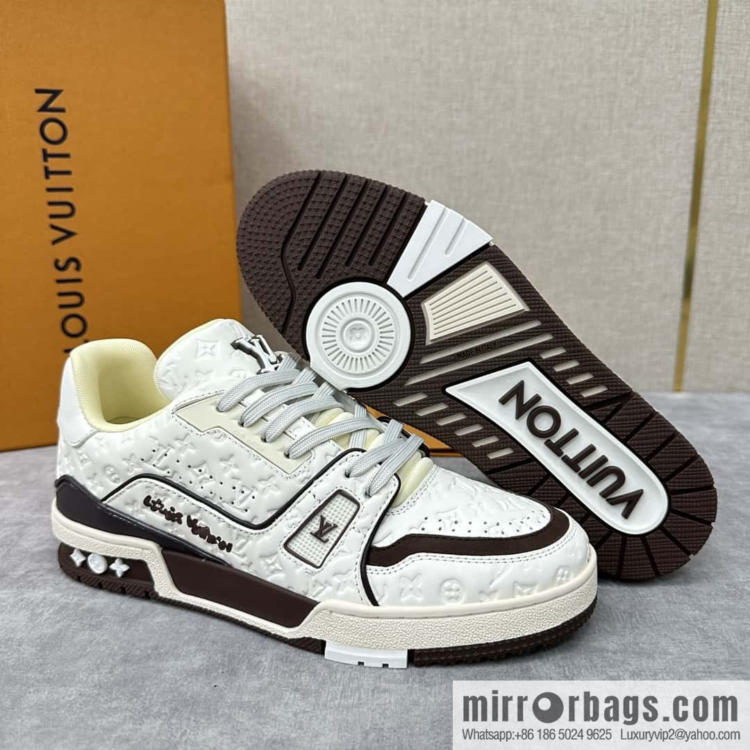 ππL new TRAINER checkerboard sports shoes series 1ACR5K LV TRAINER sports shoes
