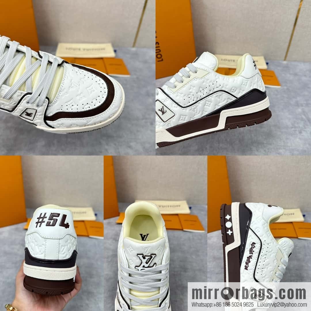 ππL new TRAINER checkerboard sports shoes series 1ACR5K LV TRAINER sports shoes