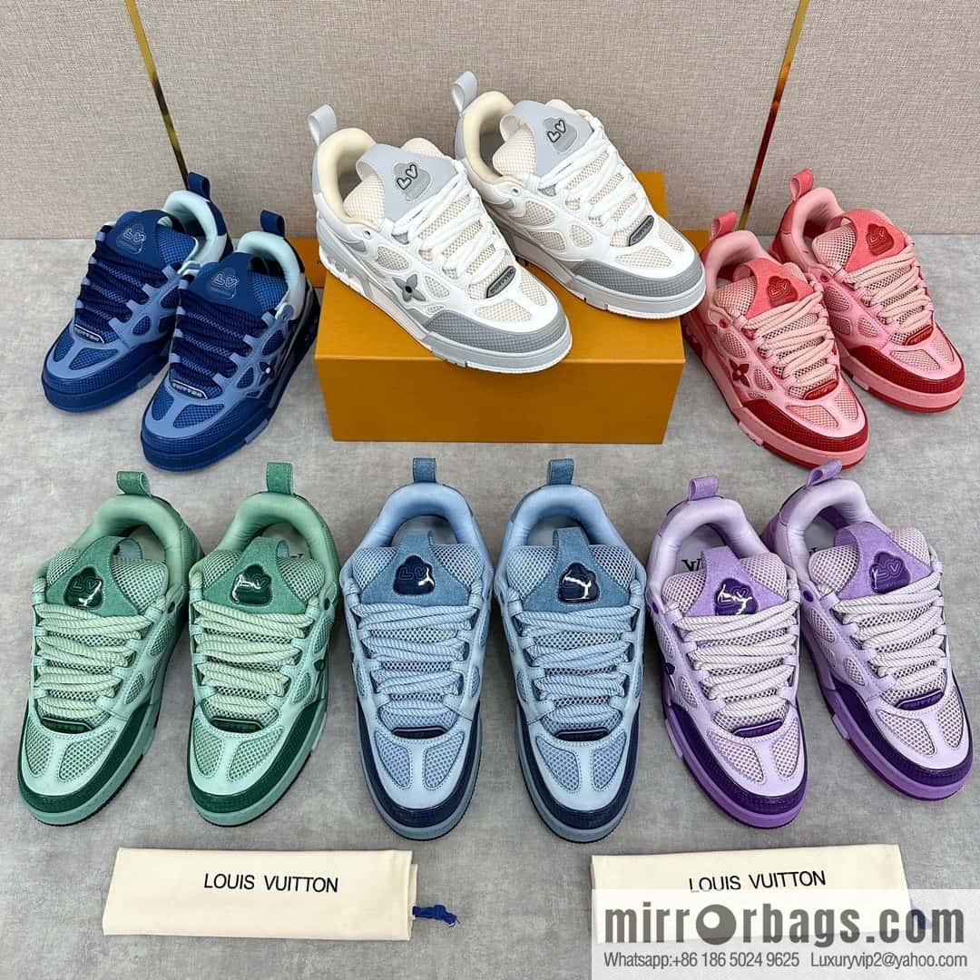 💋💍L home new products L * V SKATE washing gradual change sports shoes series 1ACQML new LV SKATE sports shoes of the season