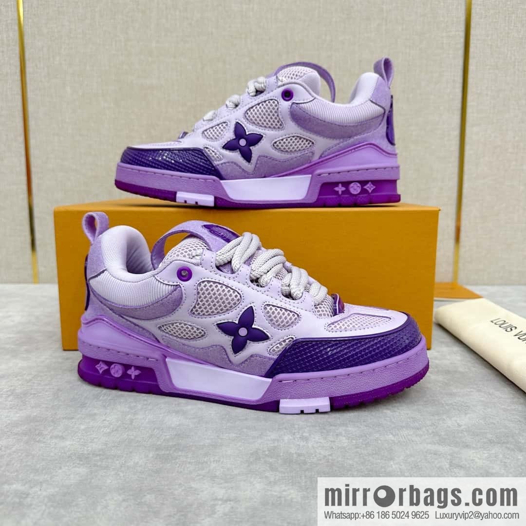 💋💍L home new products L * V SKATE washing gradual change sports shoes series 1ACQML new LV SKATE sports shoes of the season
