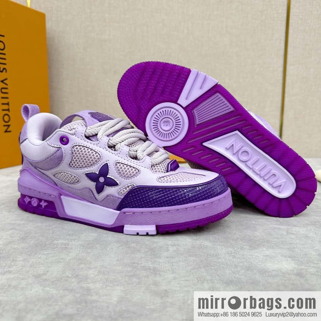 💋💍L home new products L * V SKATE washing gradual change sports shoes series 1ACQML new LV SKATE sports shoes of the season