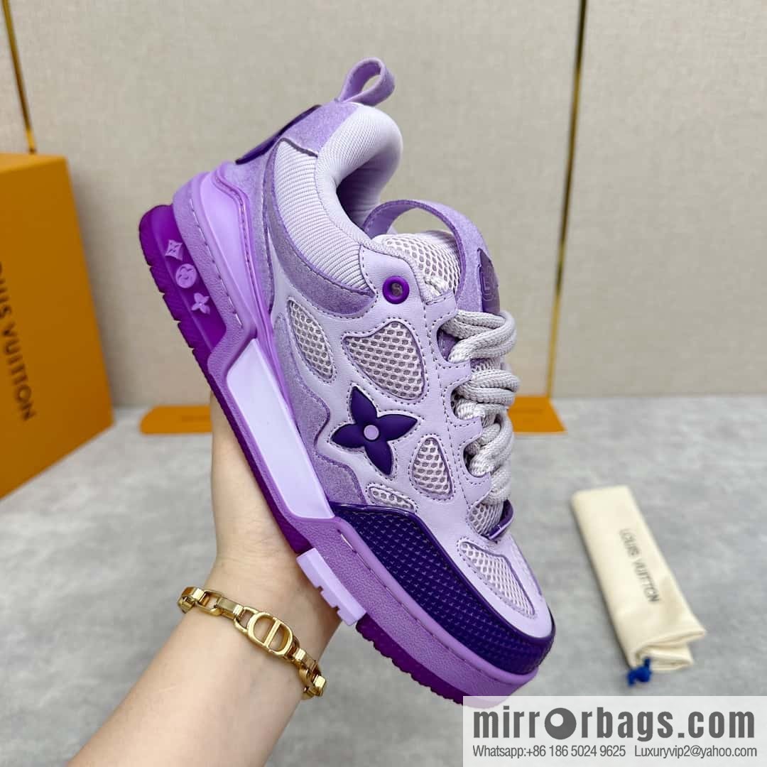 💋💍L home new products L * V SKATE washing gradual change sports shoes series 1ACQML new LV SKATE sports shoes of the season