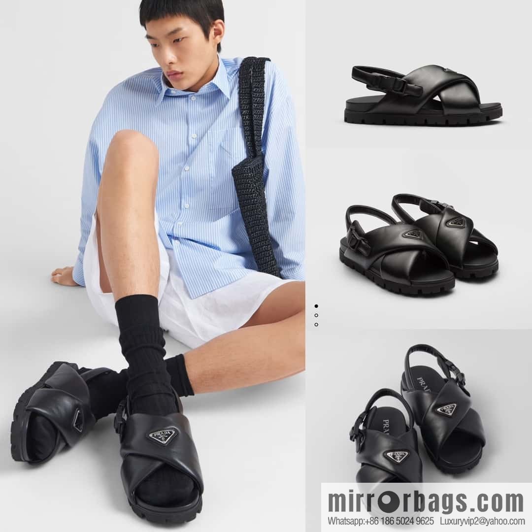 ๐๐P new Prada * Prada, new men's soft sheepskin sandals slippers
