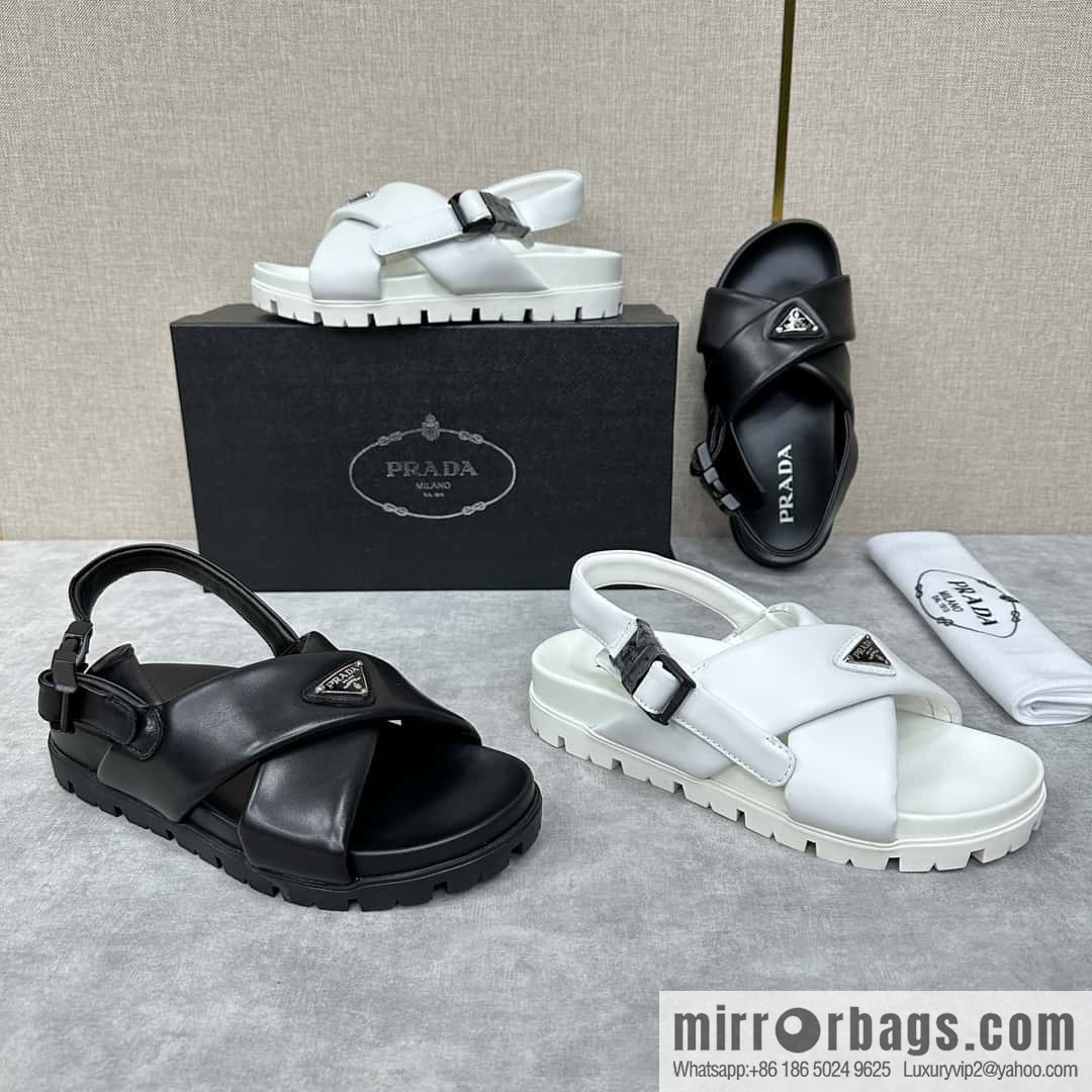 ๐๐P new Prada * Prada, new men's soft sheepskin sandals slippers