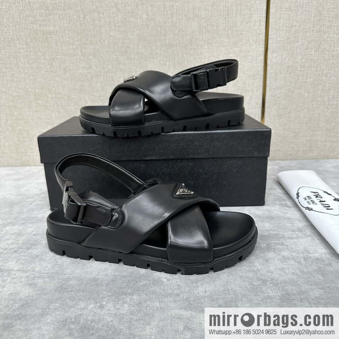 ๐๐P new Prada * Prada, new men's soft sheepskin sandals slippers
