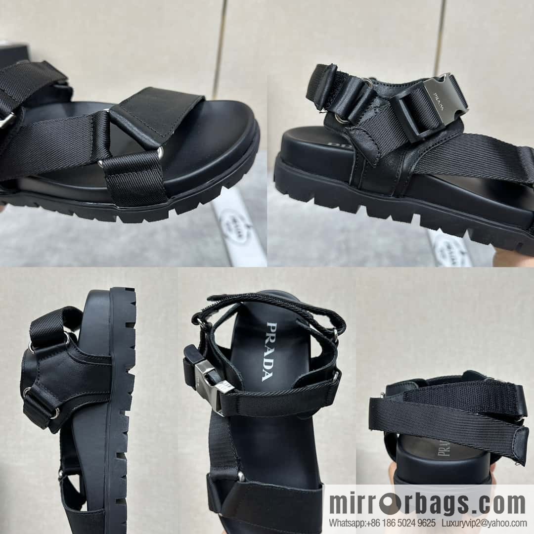 ๐๐P new Prada * Prada, men's new platform splicing sandals