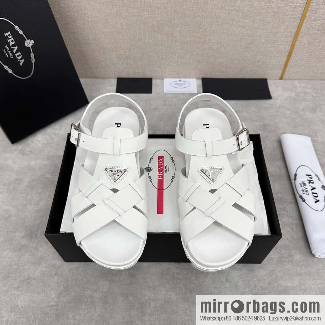๐๐P's new Prada * Prada-da, new men's leather cross-woven sandals