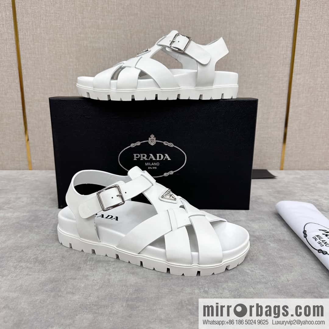 ๐๐P's new Prada * Prada-da, new men's leather cross-woven sandals
