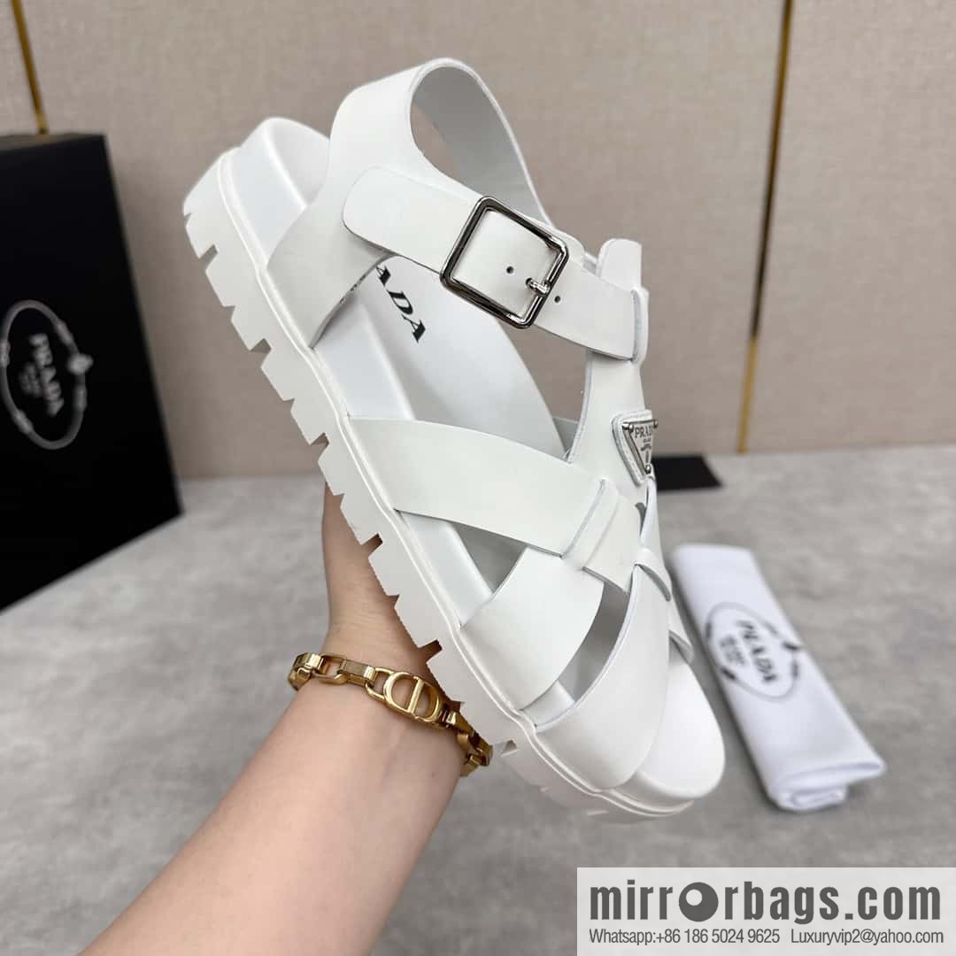 ๐๐P's new Prada * Prada-da, new men's leather cross-woven sandals