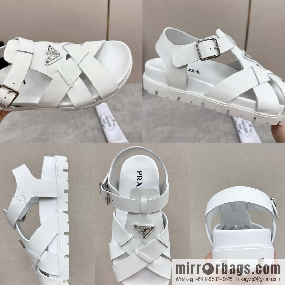 ๐๐P's new Prada * Prada-da, new men's leather cross-woven sandals