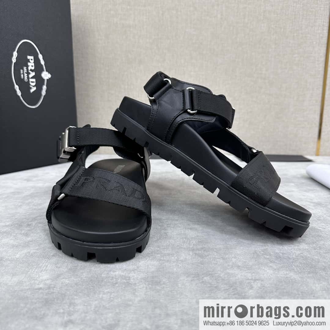 ๐๐P Replica Luxury Handbag New Prada * Prada, leather and nylon strappy sports sandals