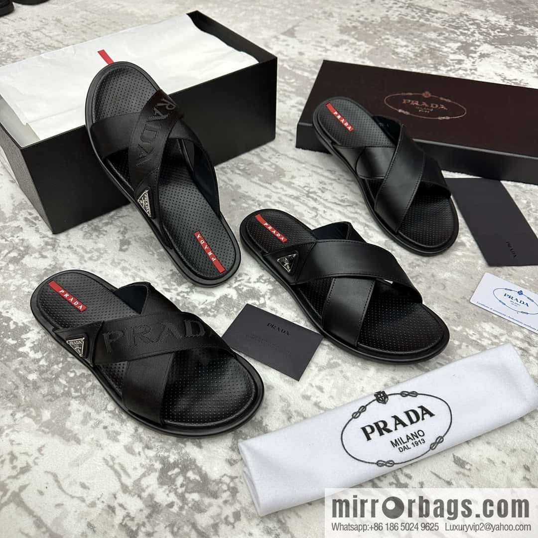 ๐๐P home new product PRAD */Prada, new men's cross sandals drag