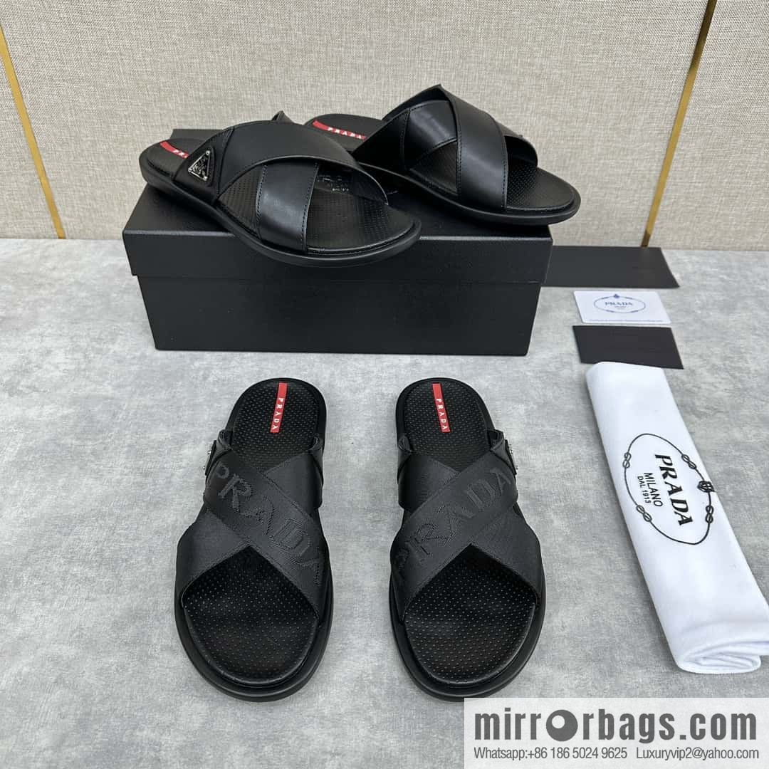 ๐๐P home new product PRAD */Prada, new men's cross sandals drag