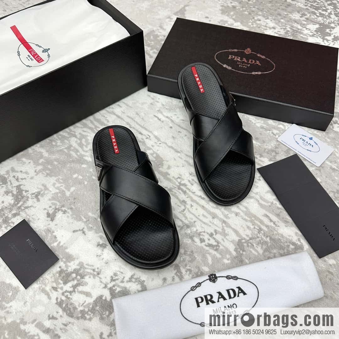 ๐๐P home new product PRAD */Prada, new men's cross sandals drag