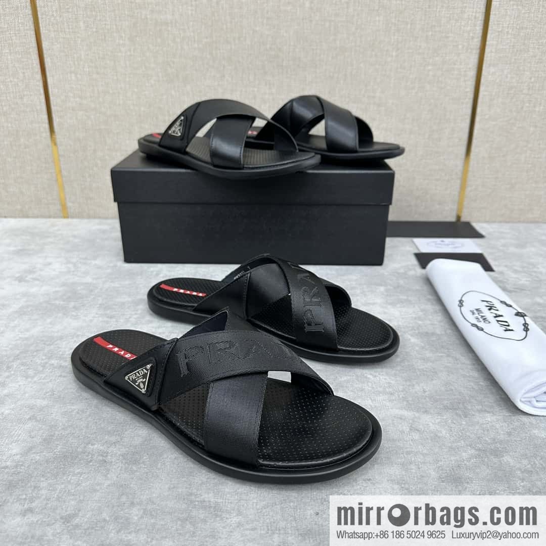 ๐๐P home new product PRAD */Prada, new men's cross sandals drag