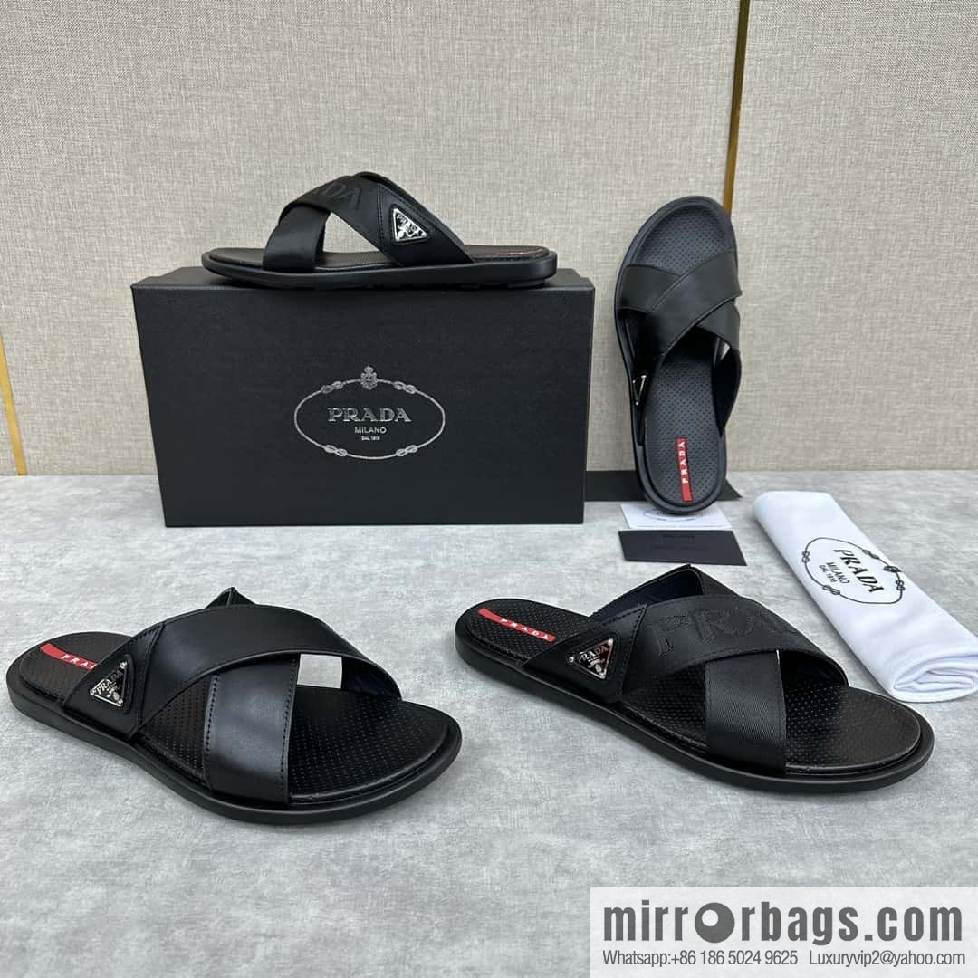 ๐๐P home new product PRAD */Prada, new men's cross sandals drag