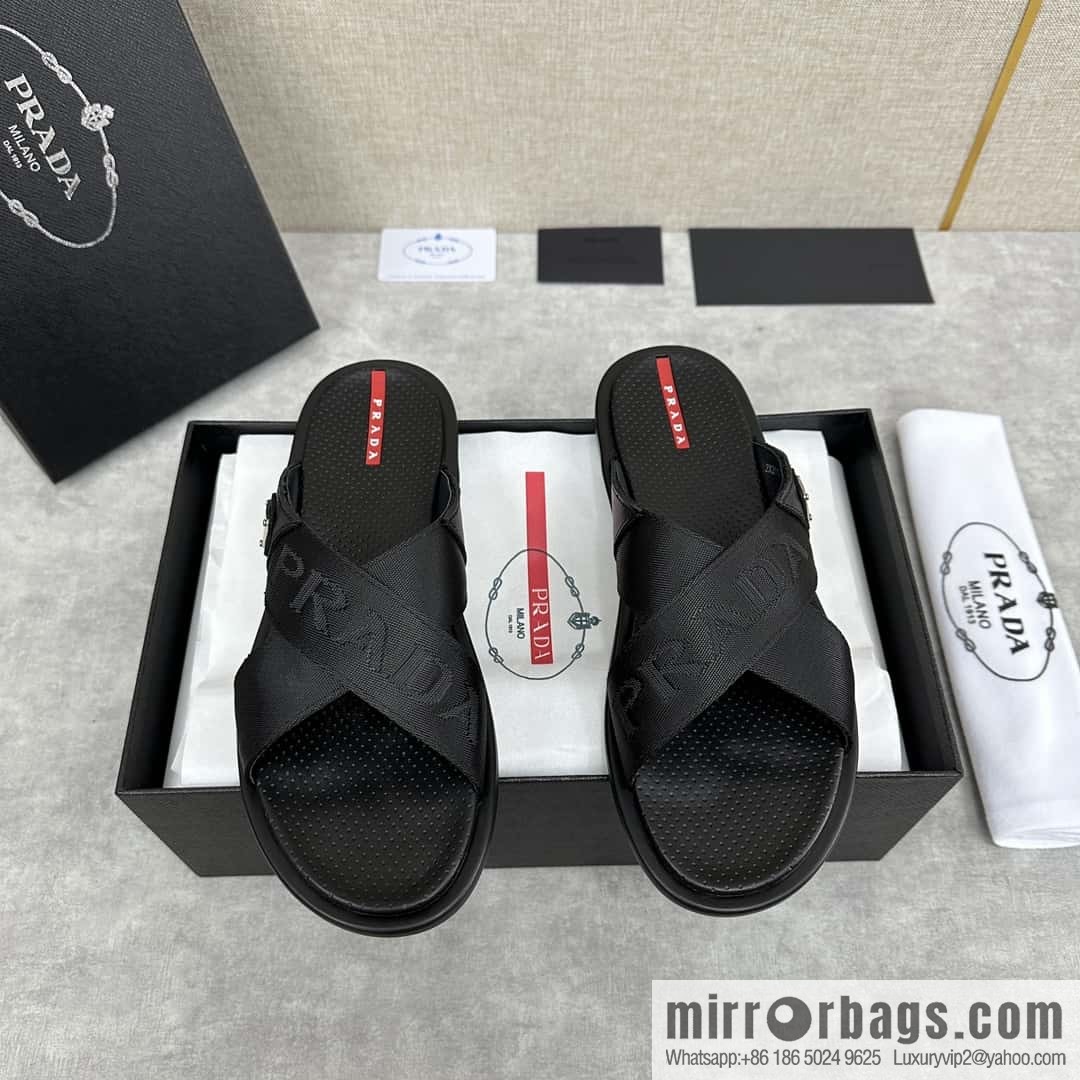 ๐๐P home new product PRAD */Prada, new men's cross sandals drag