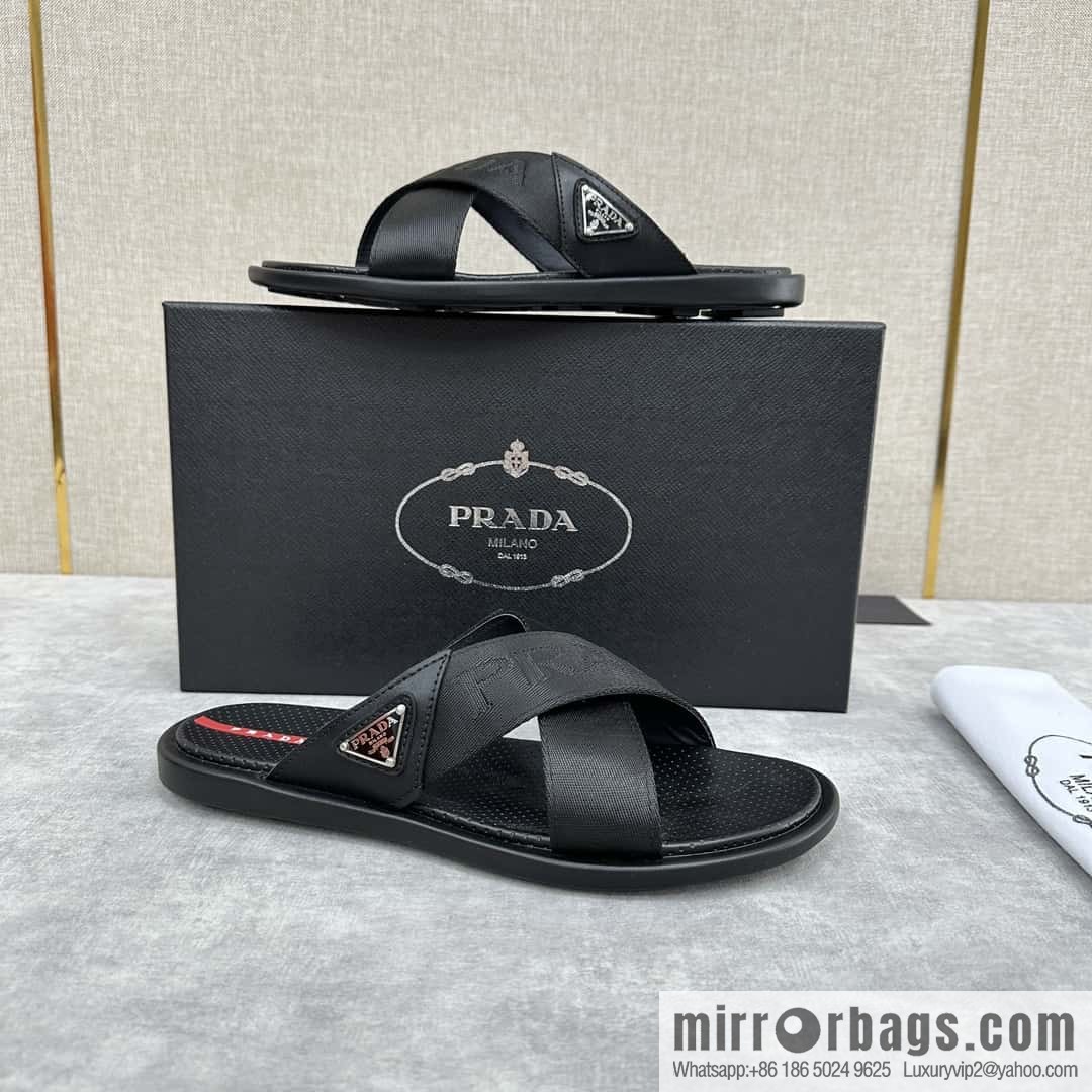 ๐๐P home new product PRAD */Prada, new men's cross sandals drag