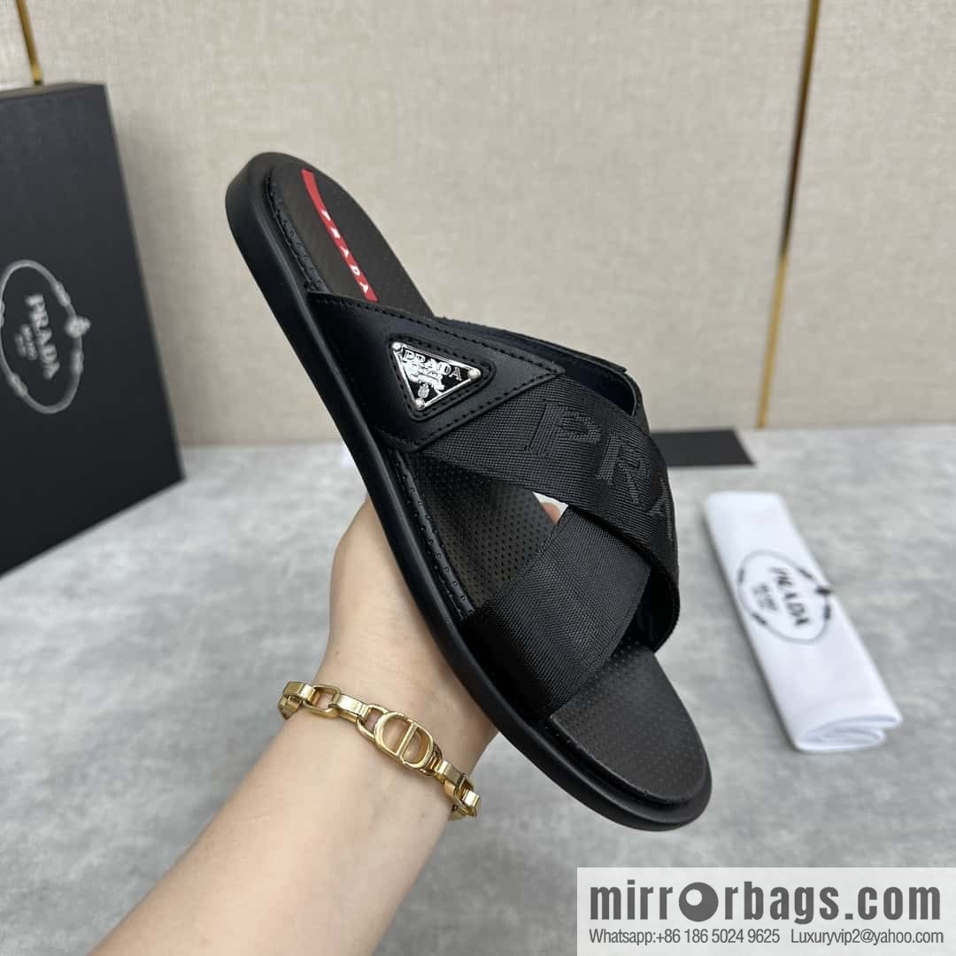๐๐P home new product PRAD */Prada, new men's cross sandals drag