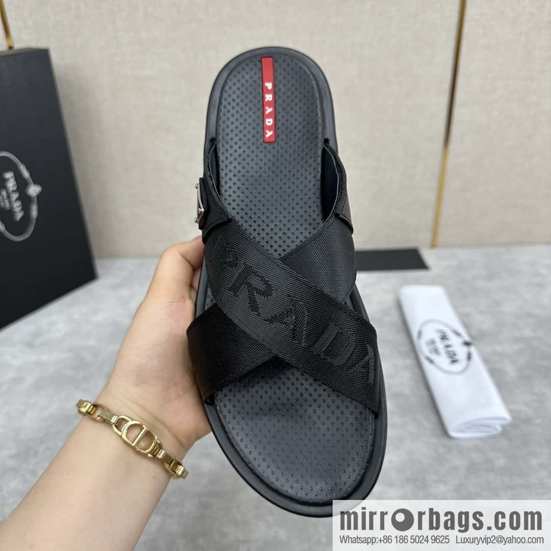 ๐๐P home new product PRAD */Prada, new men's cross sandals drag