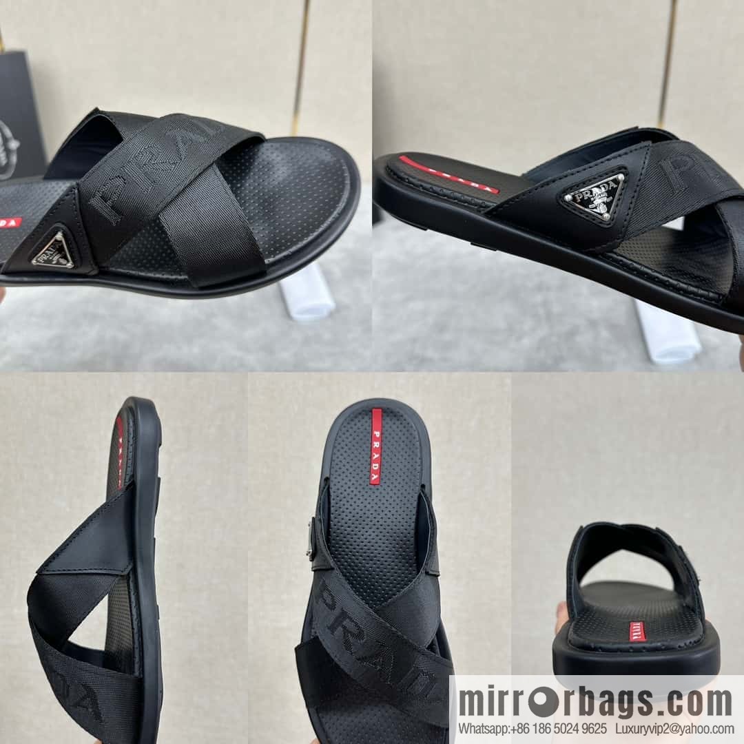 ๐๐P home new product PRAD */Prada, new men's cross sandals drag
