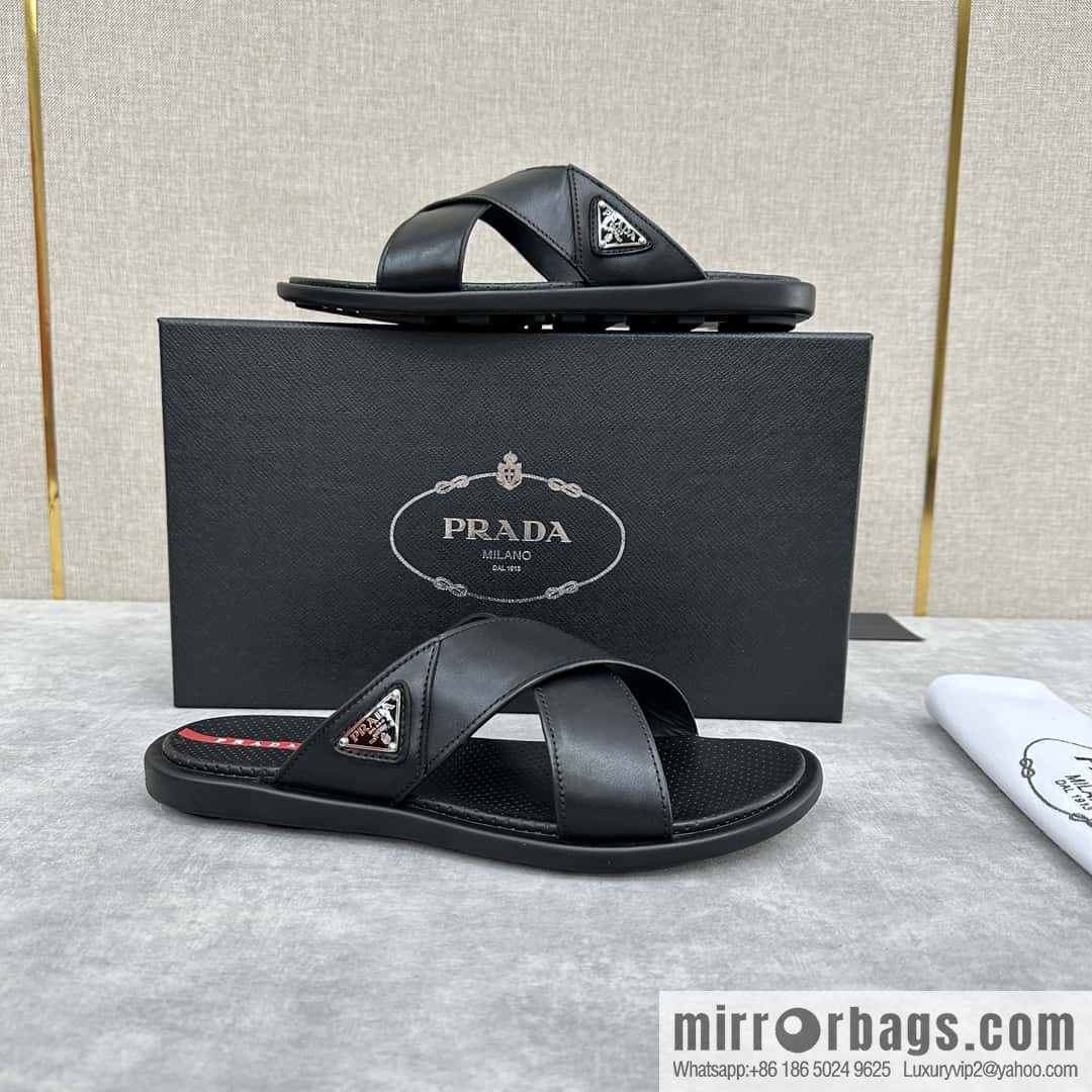 ๐๐P home new product PRAD */Prada, new men's cross sandals drag