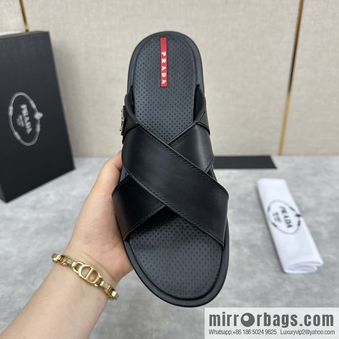 ๐๐P home new product PRAD */Prada, new men's cross sandals drag