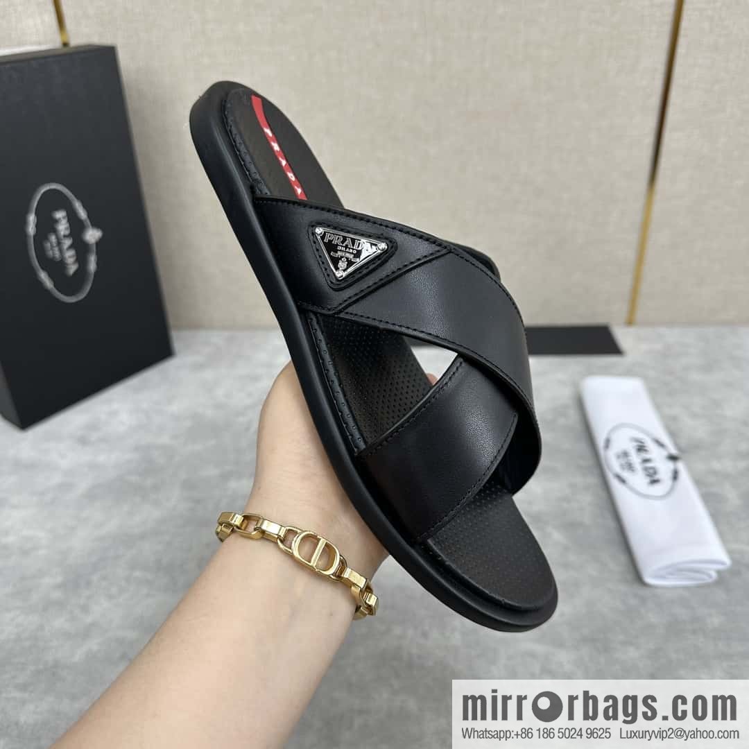 ๐๐P home new product PRAD */Prada, new men's cross sandals drag