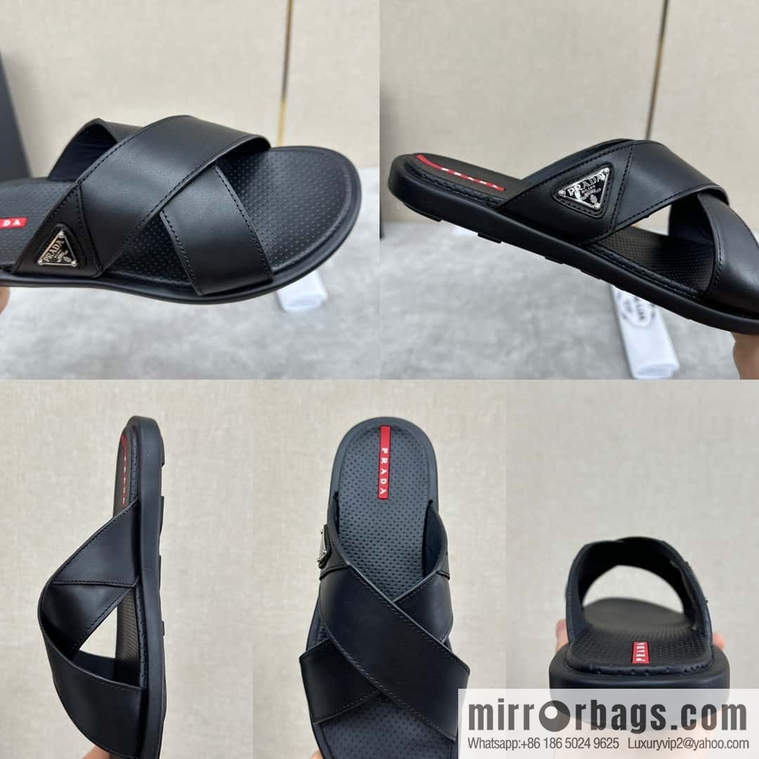 ๐๐P home new product PRAD */Prada, new men's cross sandals drag