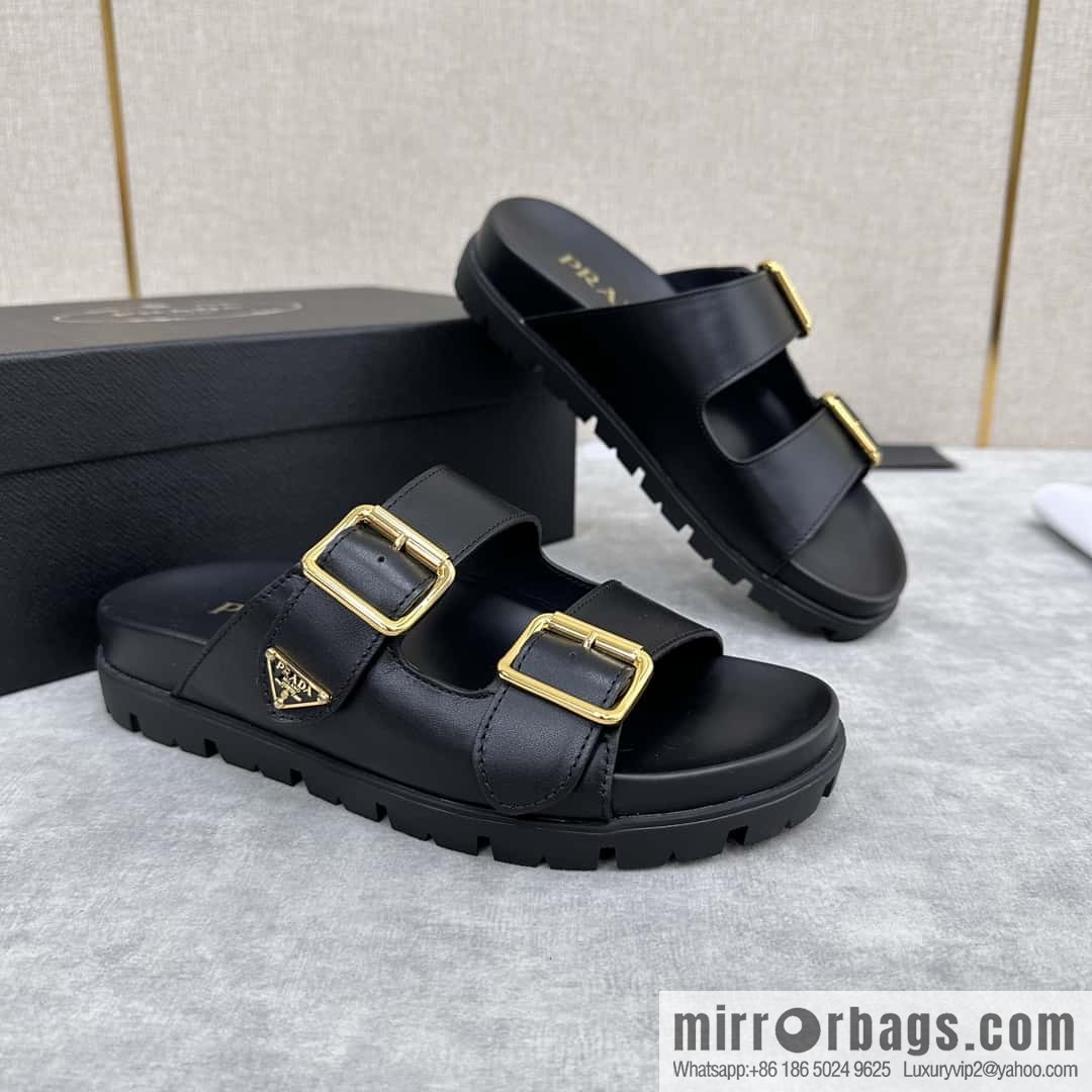 💋💍P Replica Luxury Handbag New Prada * Prada-da, New Men's Leather Sandals