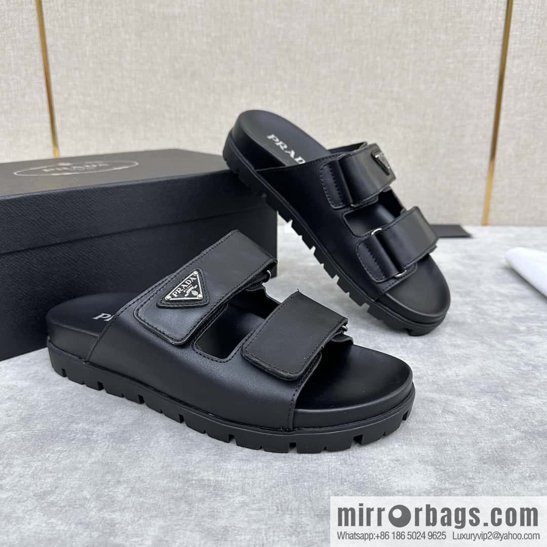 💋💍P Replica Luxury Handbag New Prada * Prada-da, New Men's Leather Sandals
