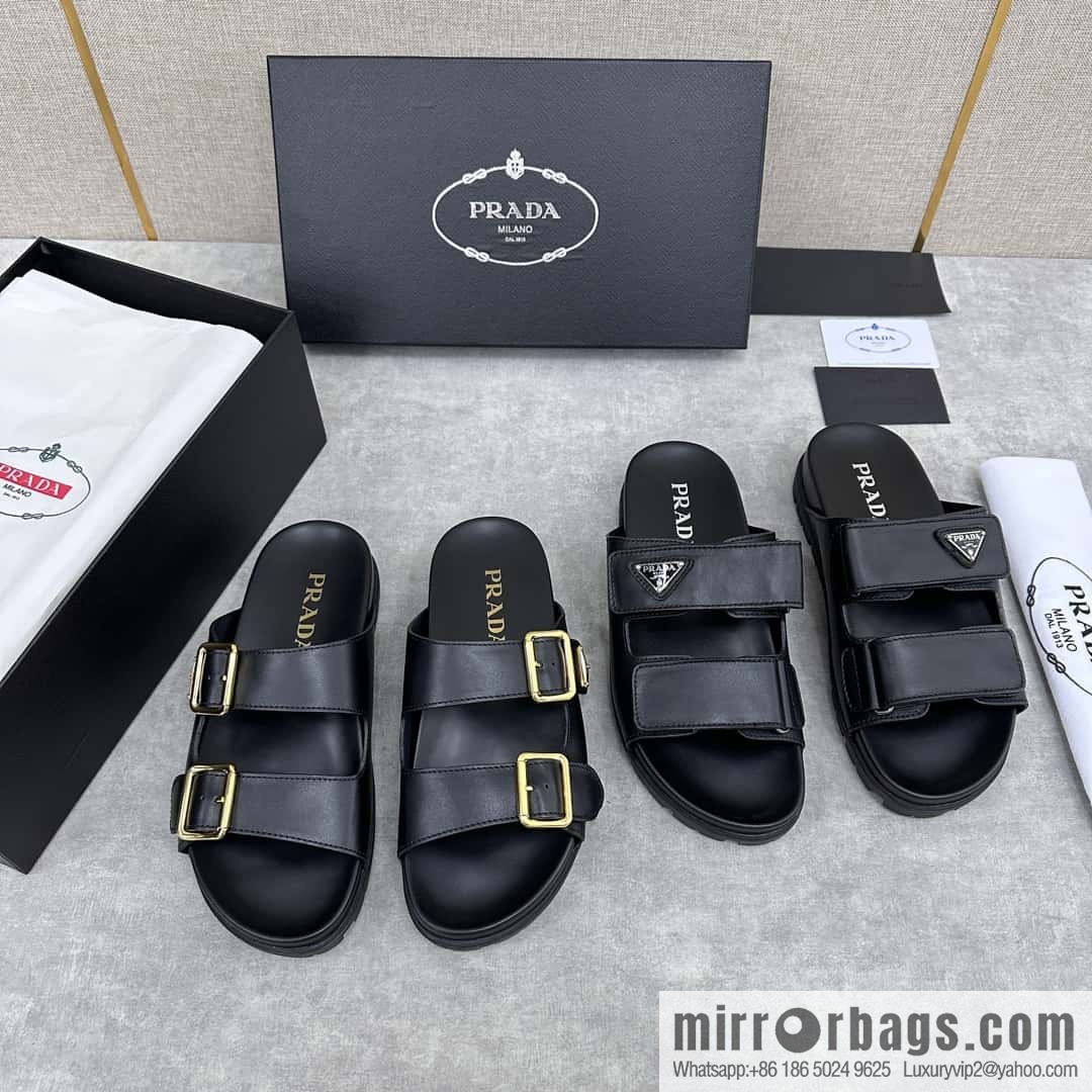💋💍P Replica Luxury Handbag New Prada * Prada-da, New Men's Leather Sandals
