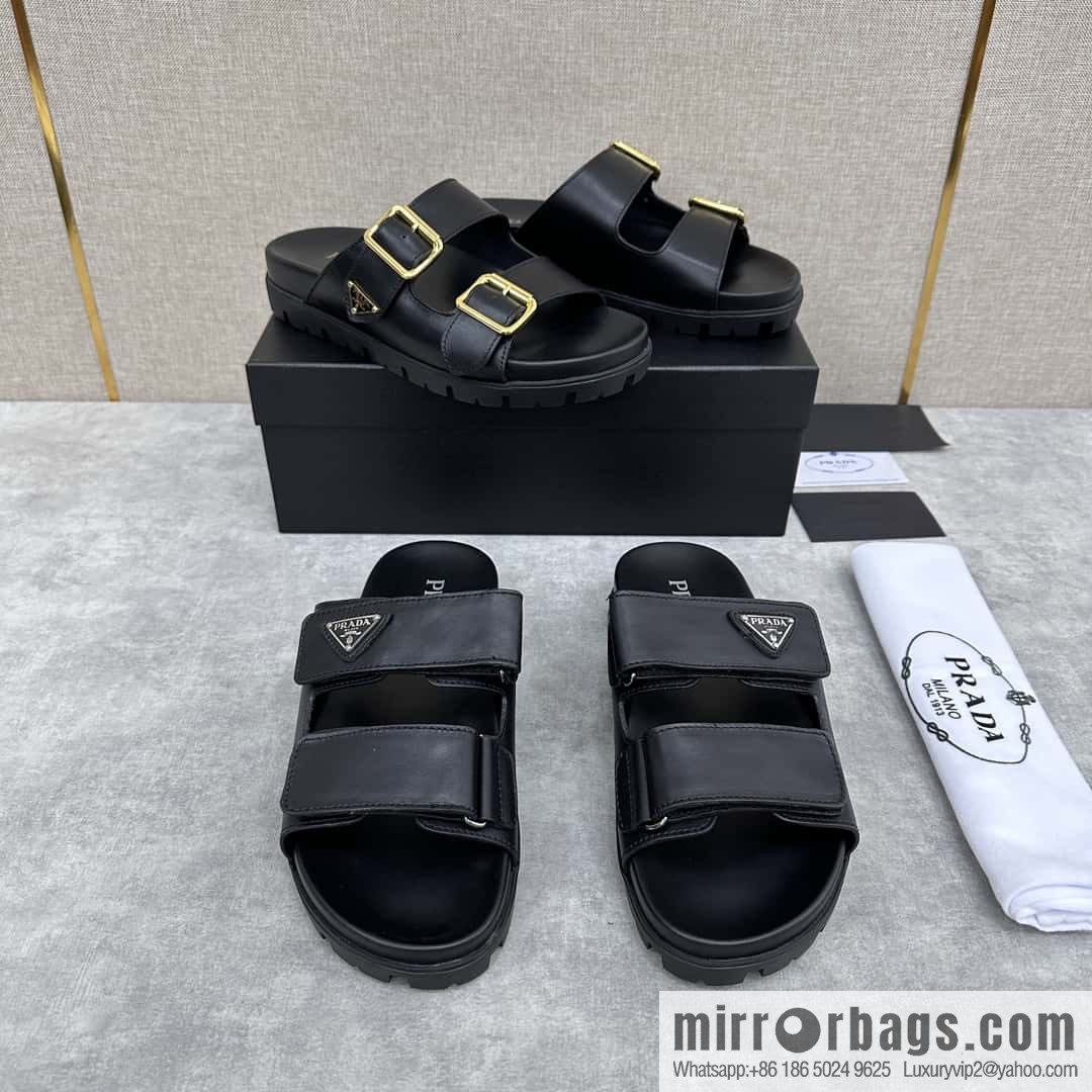 💋💍P Replica Luxury Handbag New Prada * Prada-da, New Men's Leather Sandals