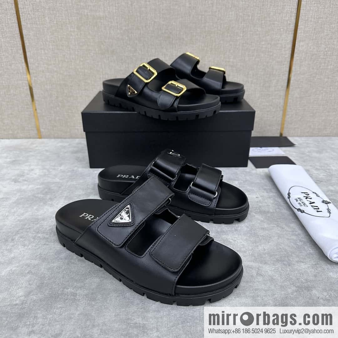 💋💍P Replica Luxury Handbag New Prada * Prada-da, New Men's Leather Sandals