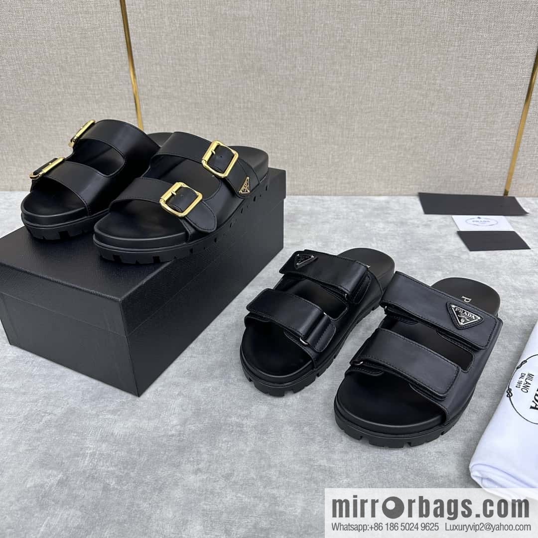 💋💍P Replica Luxury Handbag New Prada * Prada-da, New Men's Leather Sandals