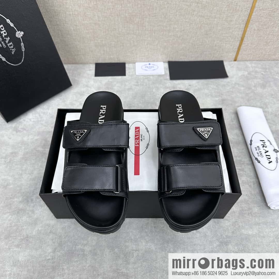 💋💍P Replica Luxury Handbag New Prada * Prada-da, New Men's Leather Sandals
