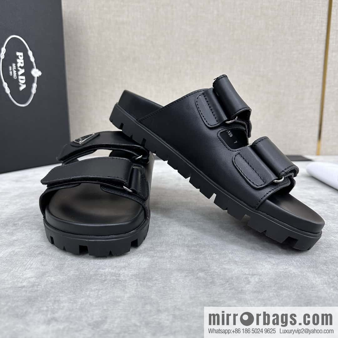 💋💍P Replica Luxury Handbag New Prada * Prada-da, New Men's Leather Sandals