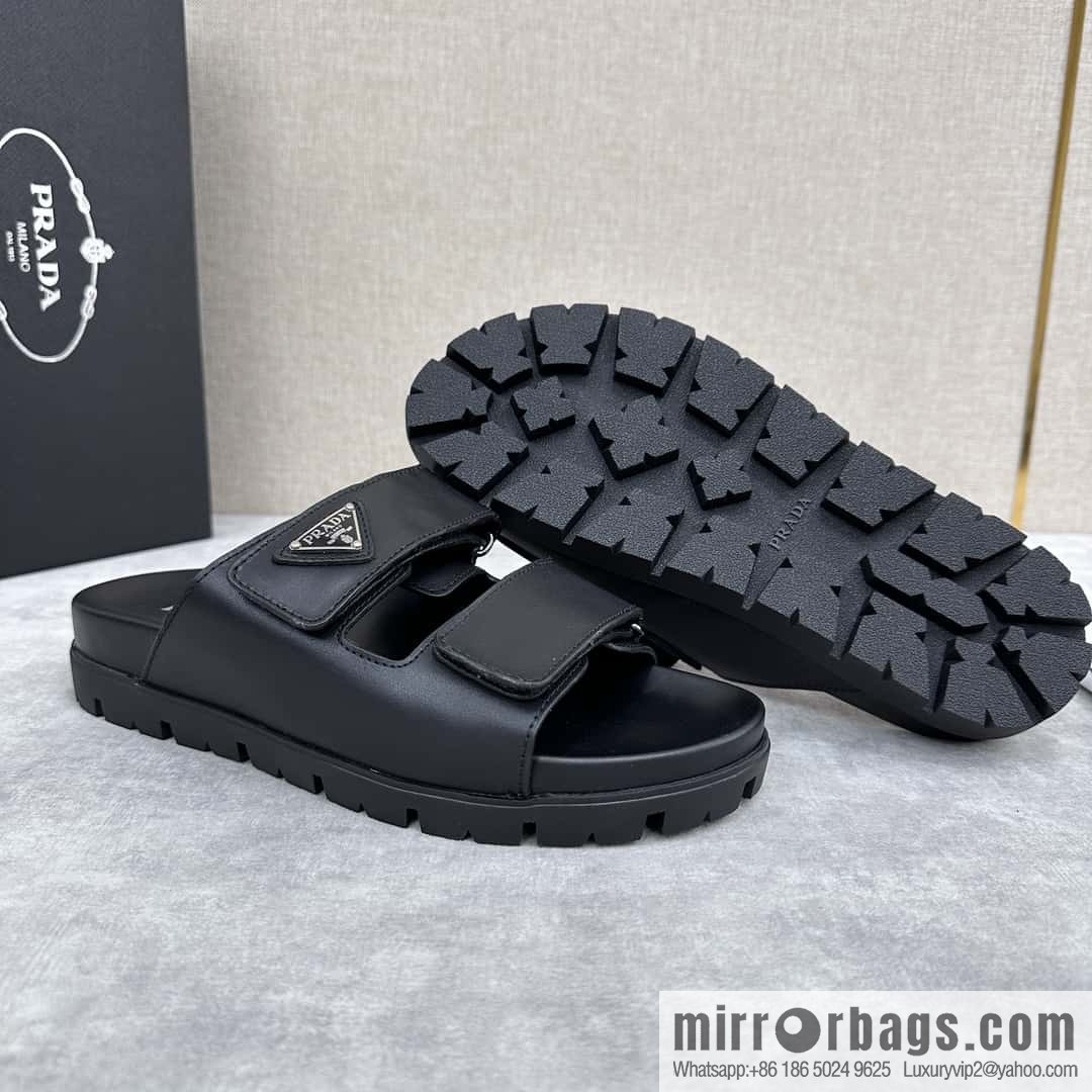 💋💍P Replica Luxury Handbag New Prada * Prada-da, New Men's Leather Sandals
