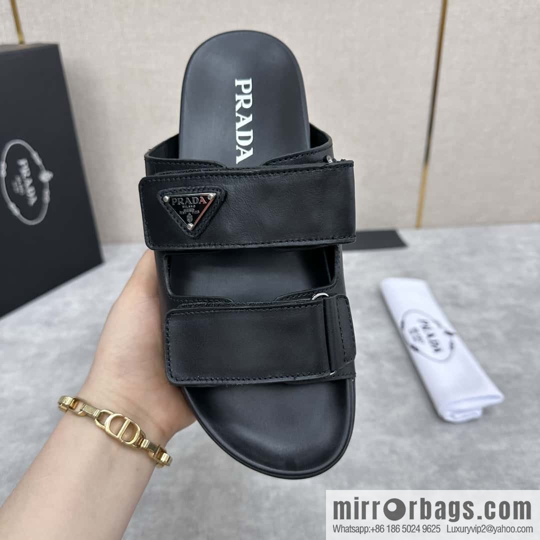 💋💍P Replica Luxury Handbag New Prada * Prada-da, New Men's Leather Sandals