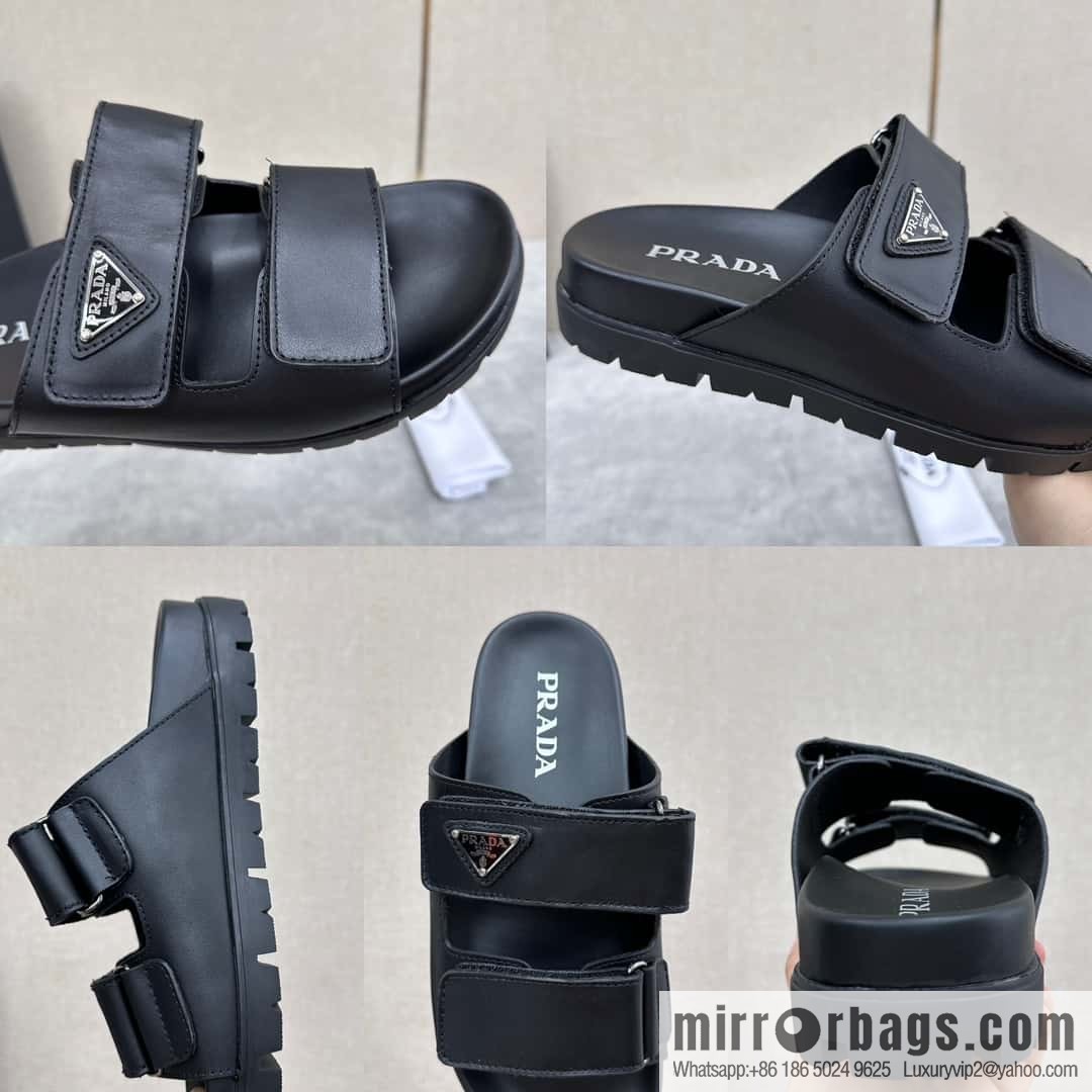 💋💍P Replica Luxury Handbag New Prada * Prada-da, New Men's Leather Sandals