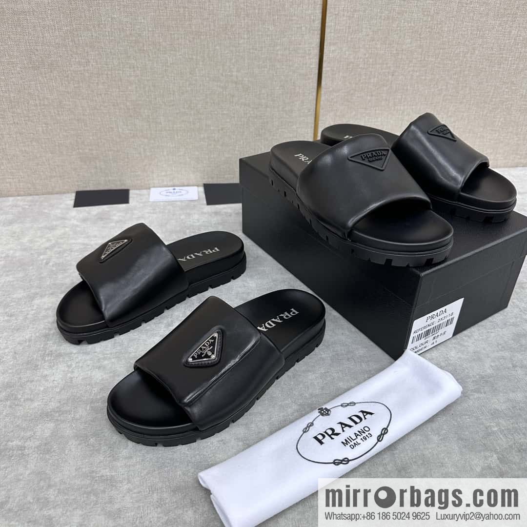 ๐๐P new Prada * Prada-da, new men's leather one-word sandals
