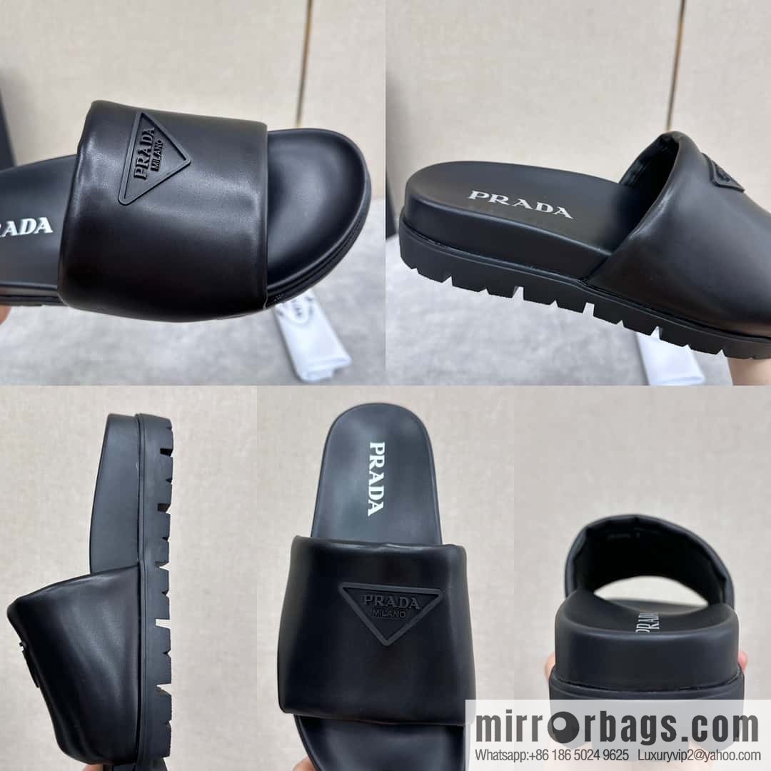 ๐๐P new Prada * Prada-da, new men's leather one-word sandals