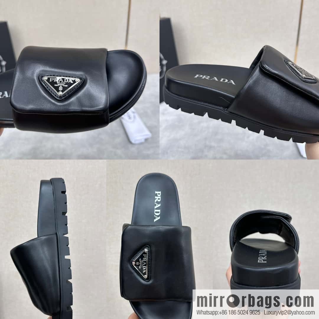 ๐๐P new Prada * Prada-da, new men's leather one-word sandals